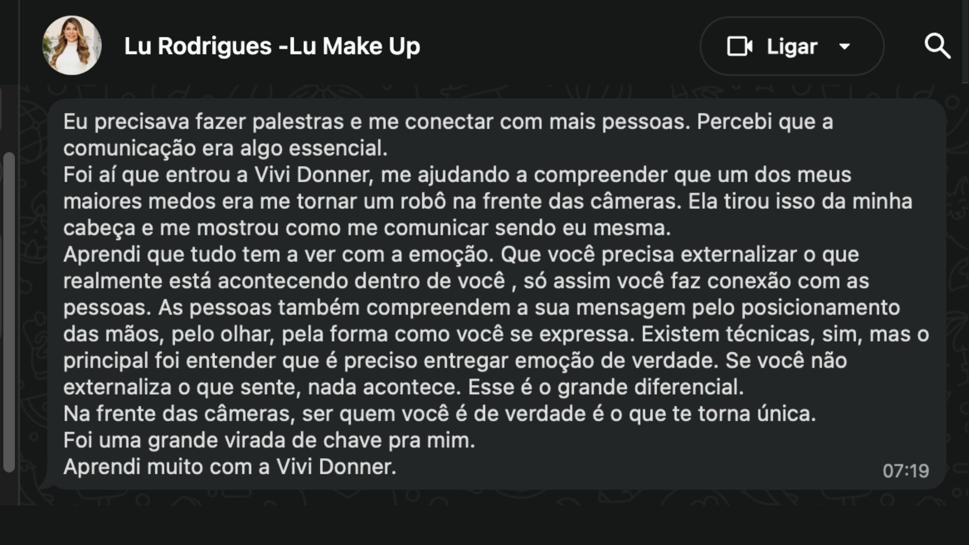 Lu Rodrigues Depoimento